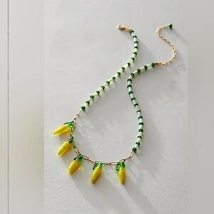 NWT!! Free People, Red Hot Beaded Choker, Green - NEW! - $48